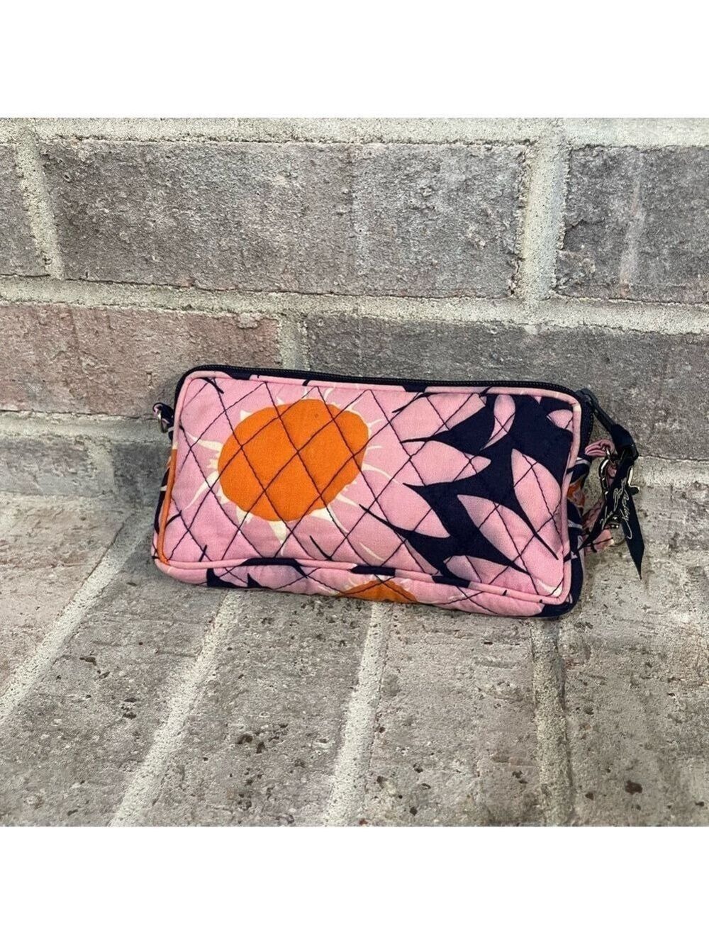 Vera Bradley Pink and Orange Patterned Wristlet - Picture 3 of 8